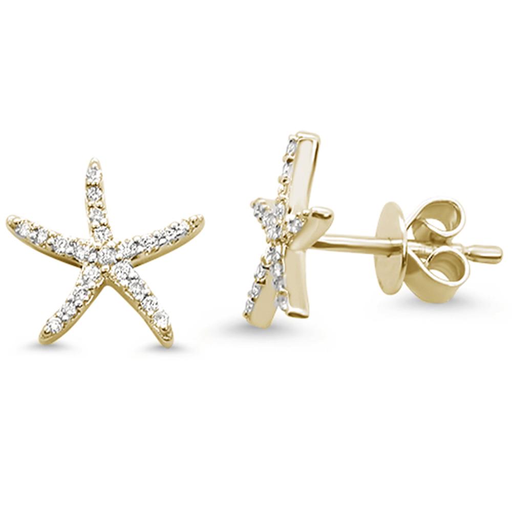 .16ct 14k Yellow GOLD Diamond Star Earrings