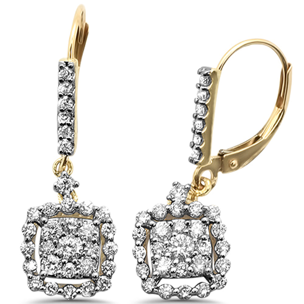 ''SPECIAL!.99ct F SI 10K Yellow Gold Micro Pave Drop DANGLE Diamond Earrings''