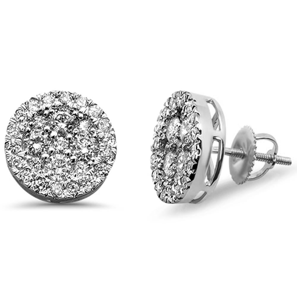 ''SPECIAL! 1.54ct G SI 10K White GOLD Round Micro Pave Diamond Earrings''