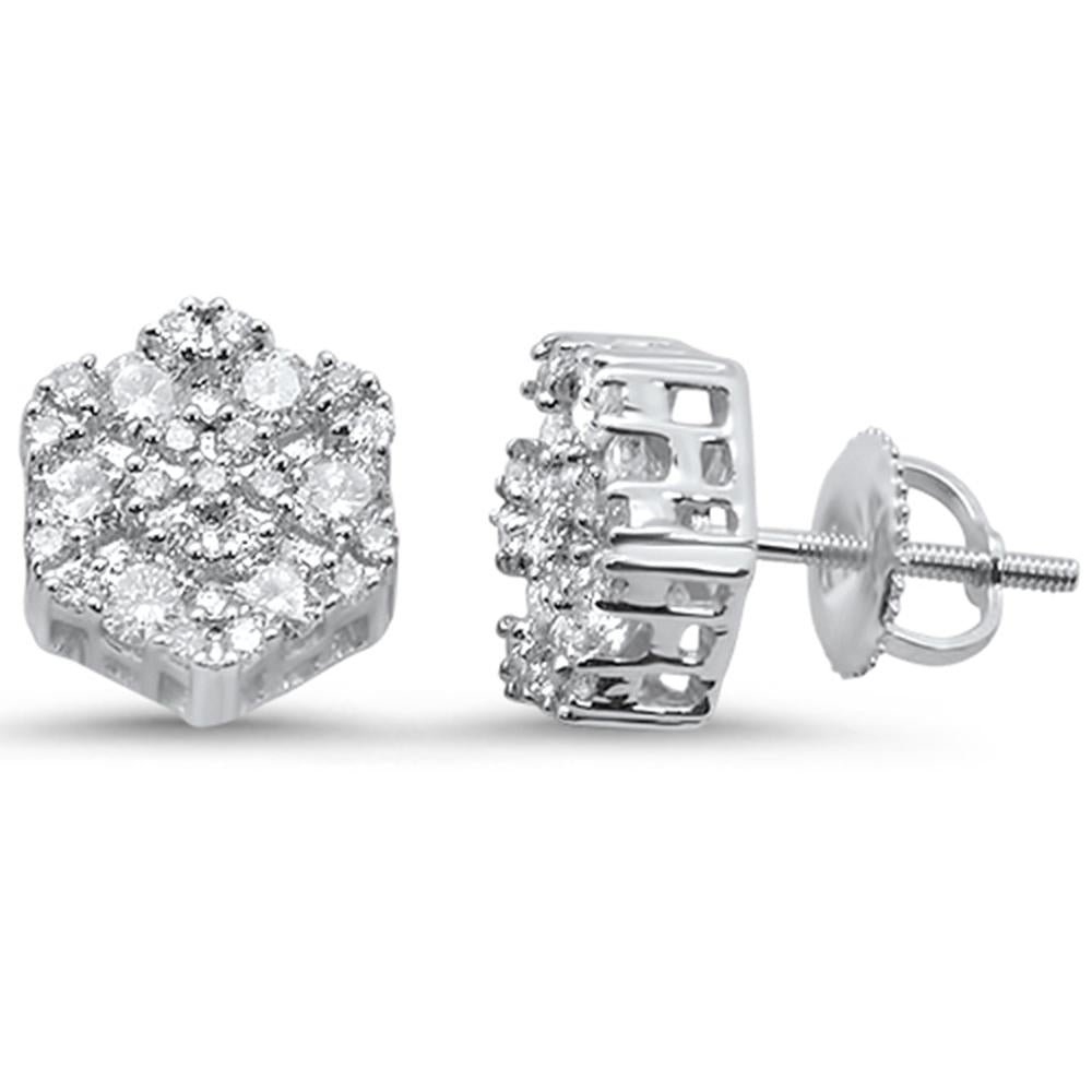 ''SPECIAL!.98ct 10k White Gold Round DIAMOND Stud Earrings''