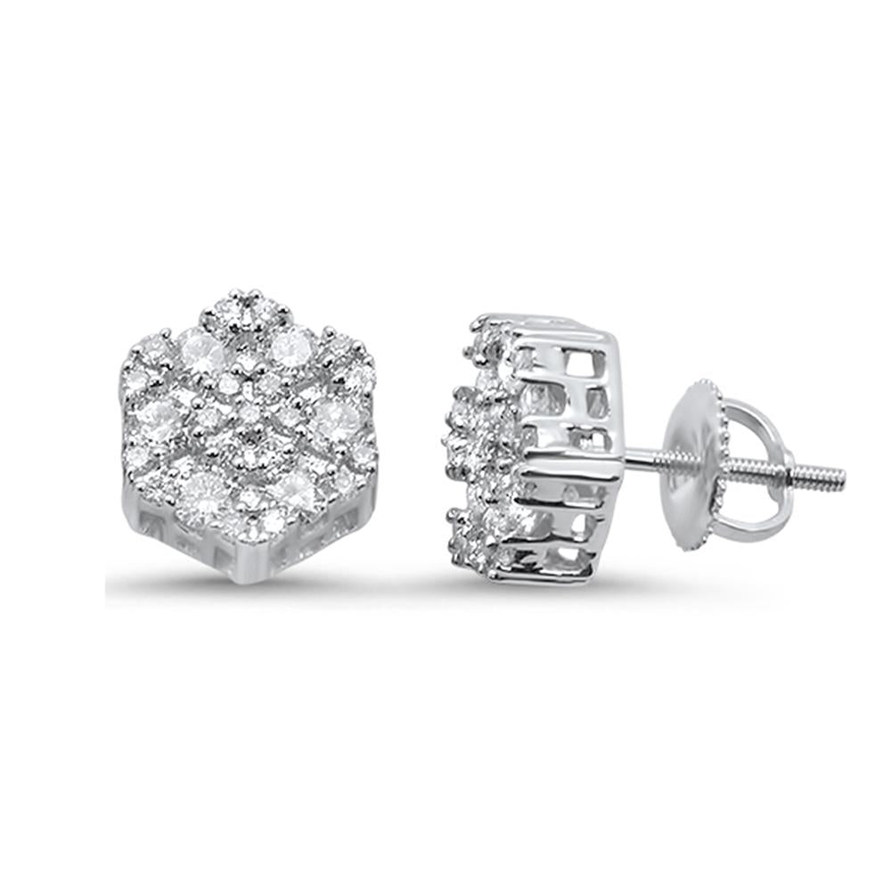 ''SPECIAL! .25ct-1.00ct 10k White GOLD Round Diamond Cluster Stud Earrings''