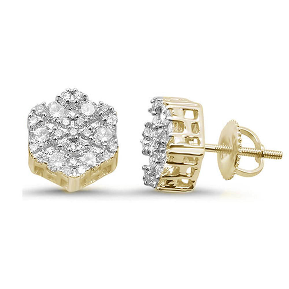 ''SPECIAL! .50ct G SI 10k Yellow Gold Diamond Stud Snowflake EARRINGS''
