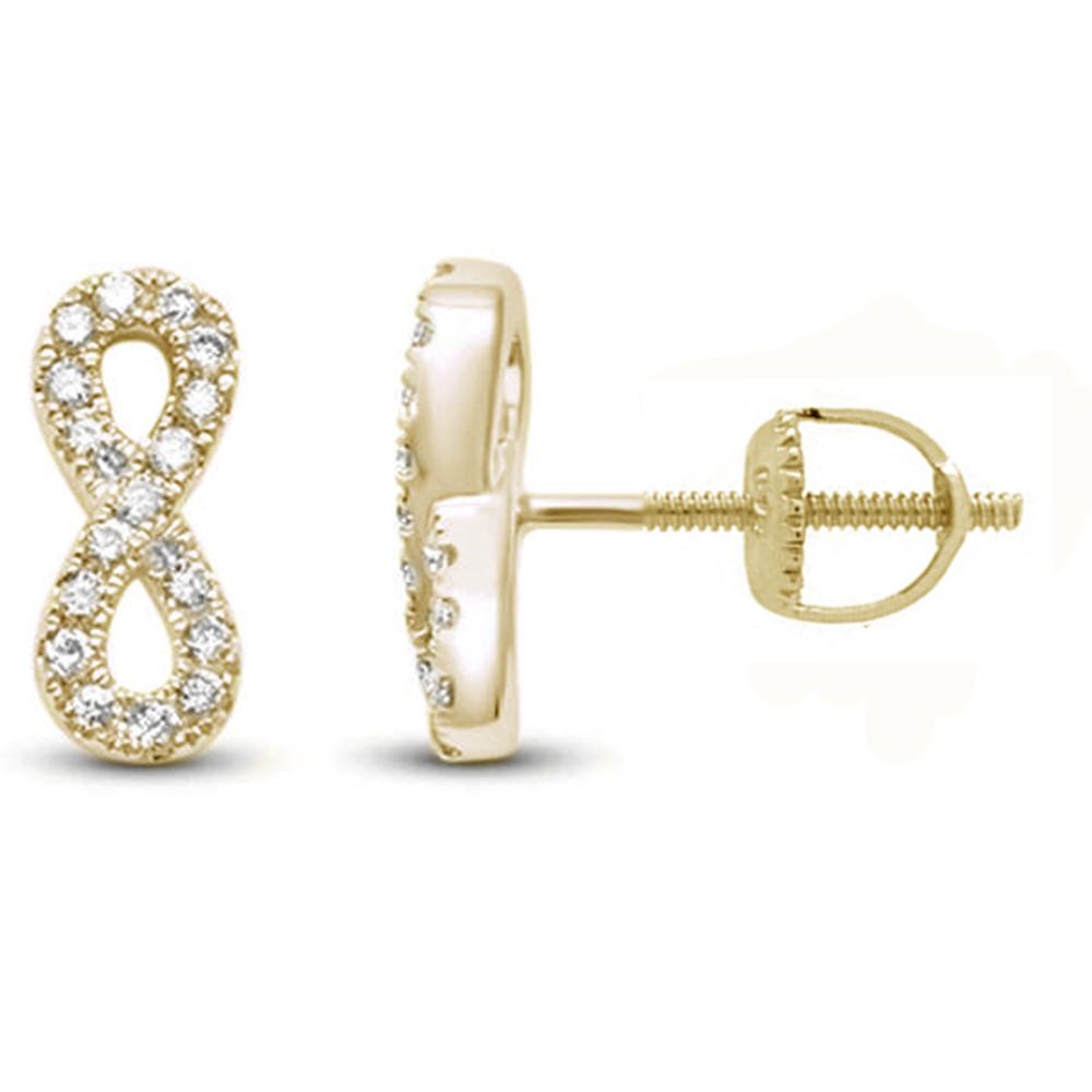 .18ct 14k Yellow Gold Diamond Infinity Design EARRINGS