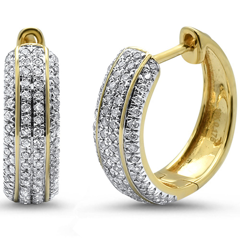 ''SPECIAL! .34ct 10k Yellow Gold HOOP Huggie Diamond EARRINGS''