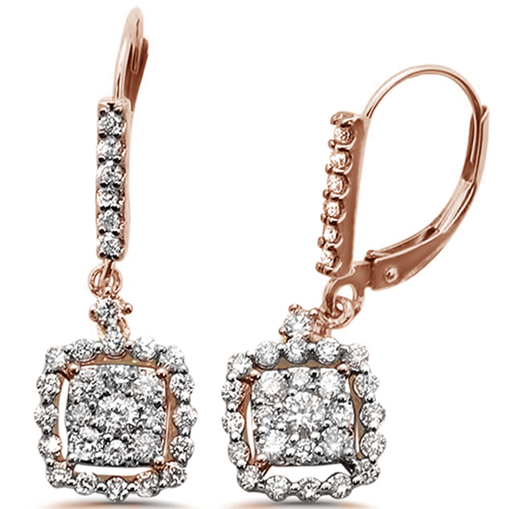 ''SPECIAL!1.00ct 14k Rose Gold Diamond Drop DANGLE Earrings''