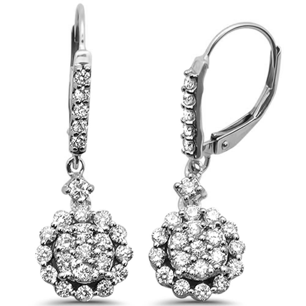 SPECIAL! .97ct 14k White Gold DIAMOND Drop Dangle Earrings