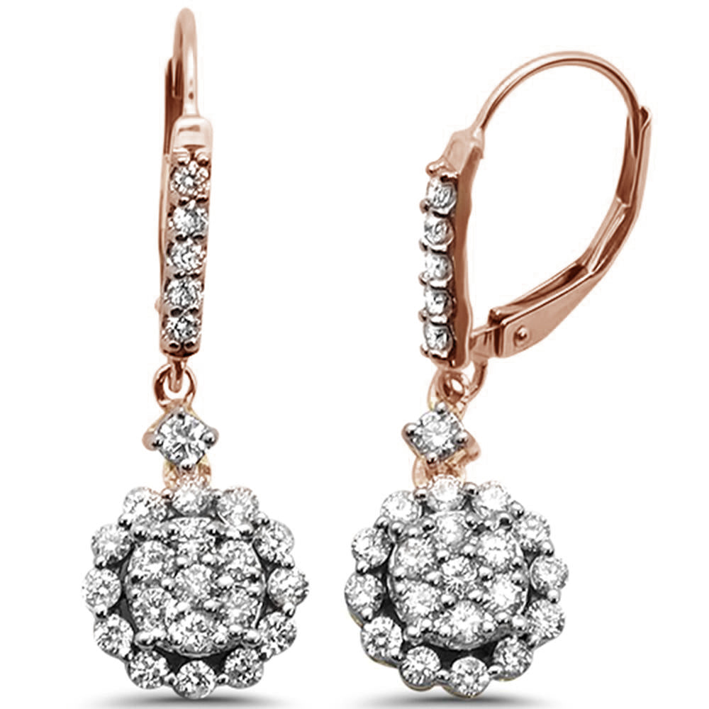''SPECIAL!1.00ct 14k Rose Gold Diamond Drop DANGLE Earrings''