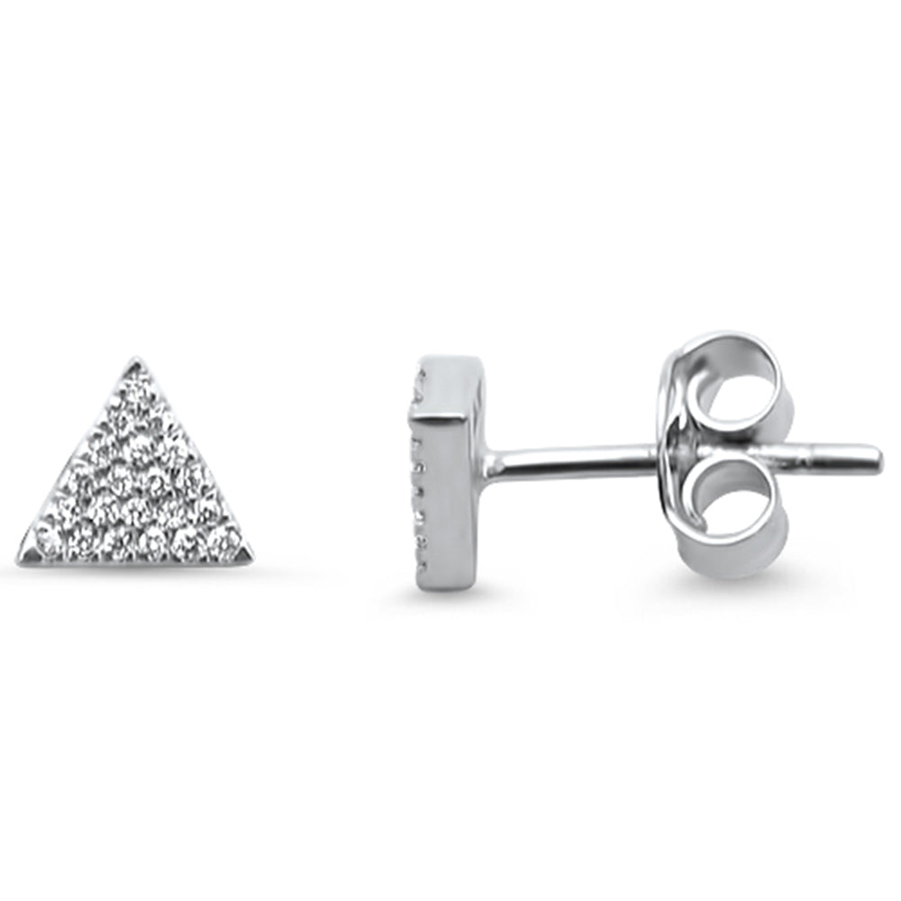 DIAMOND CLOSEOUT! .08ct 14kt White Gold Triangle DIAMOND Stud Earrings