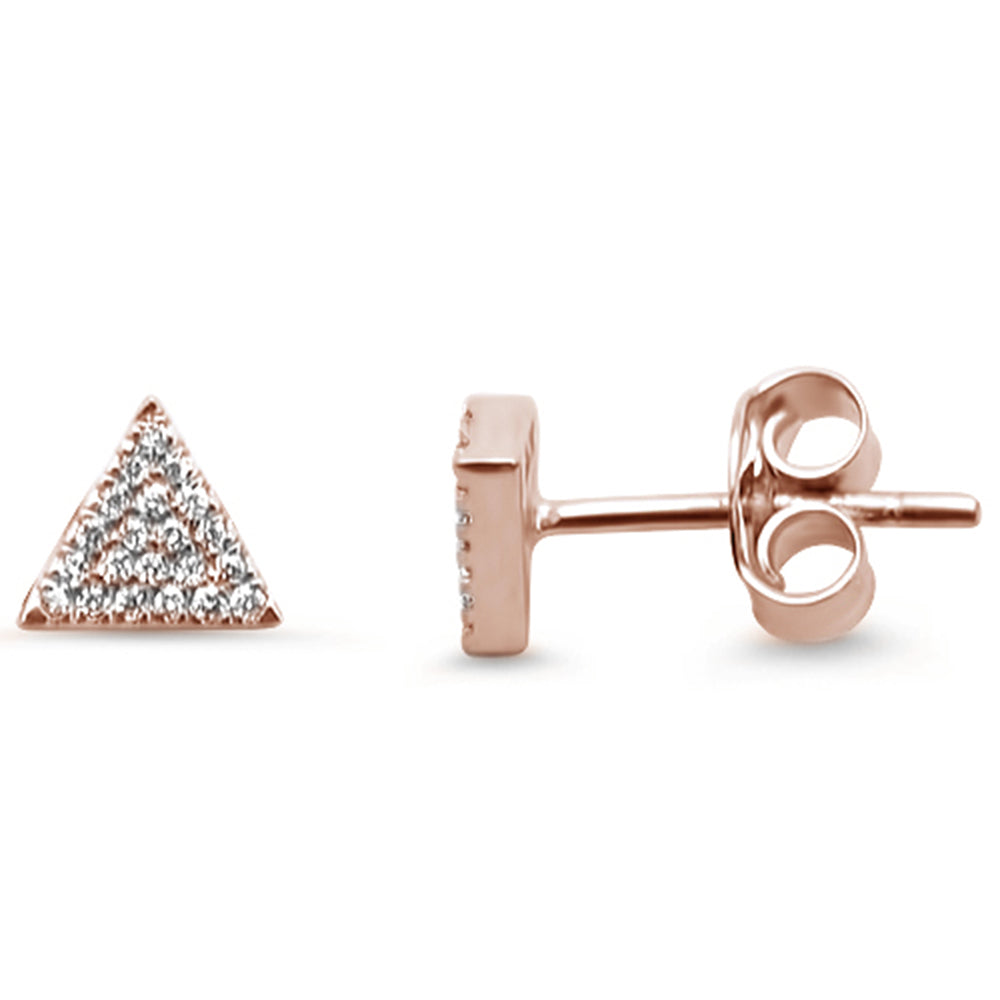 .10ct 14kt Rose Gold Triangle Diamond STUD EARRINGS