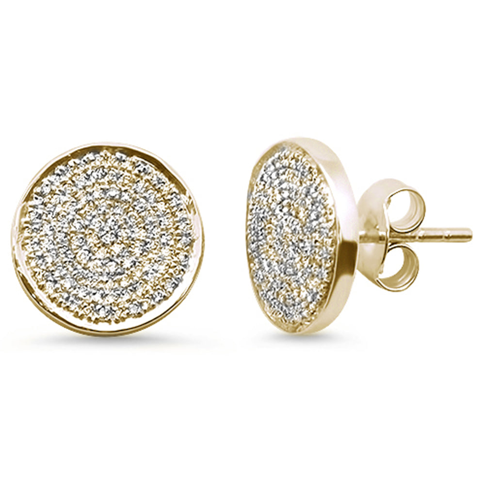 DIAMOND CLOSEOUT! .38ct 14kt Yellow GOLD Round Diamond Circle Disc Diamond Stud Earrings