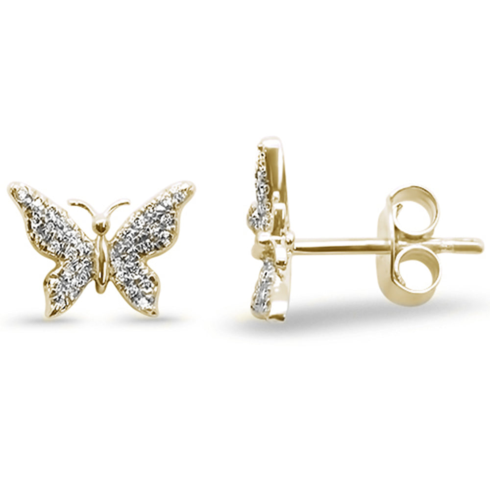 .11ct 14kt Yellow Gold Butterfly Diamond STUD EARRINGS