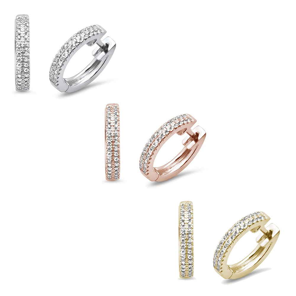 ''SPECIAL!  .14ct 14kt White GOLD, Yellow GOLD, Rose GOLD Trendy Diamond Hoop Huggie Earrings''