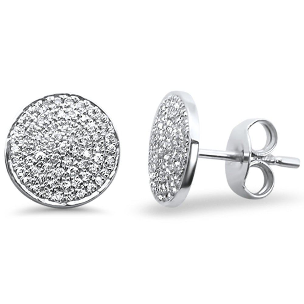 .22ct 14kt White GOLD Micro Pave Diamond Earrings