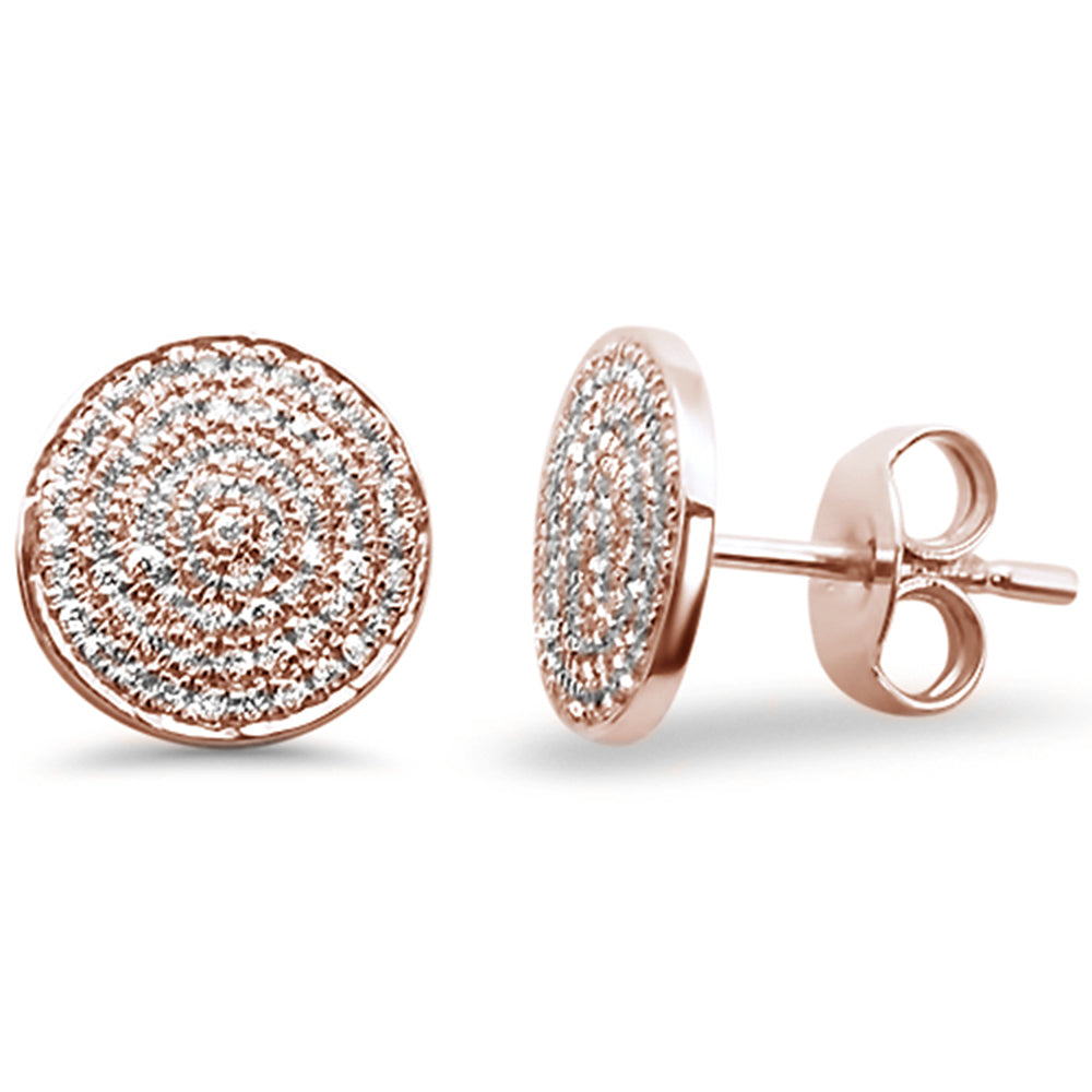 .26ct 14kt Rose Gold Micro Pave Disc Diamond STUD EARRINGS