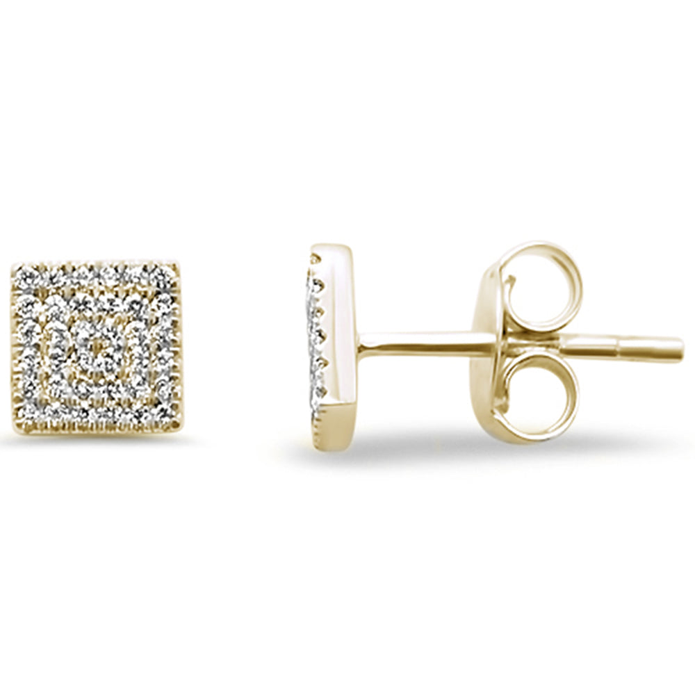 .15ct 14kt Yellow Gold Trendy Square Diamond Stud EARRINGS