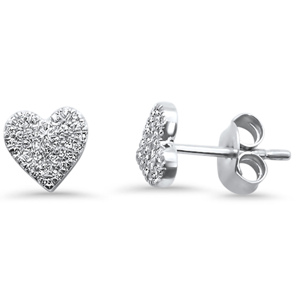 .14ct 14kt White Gold Heart Diamond STUD EARRINGS