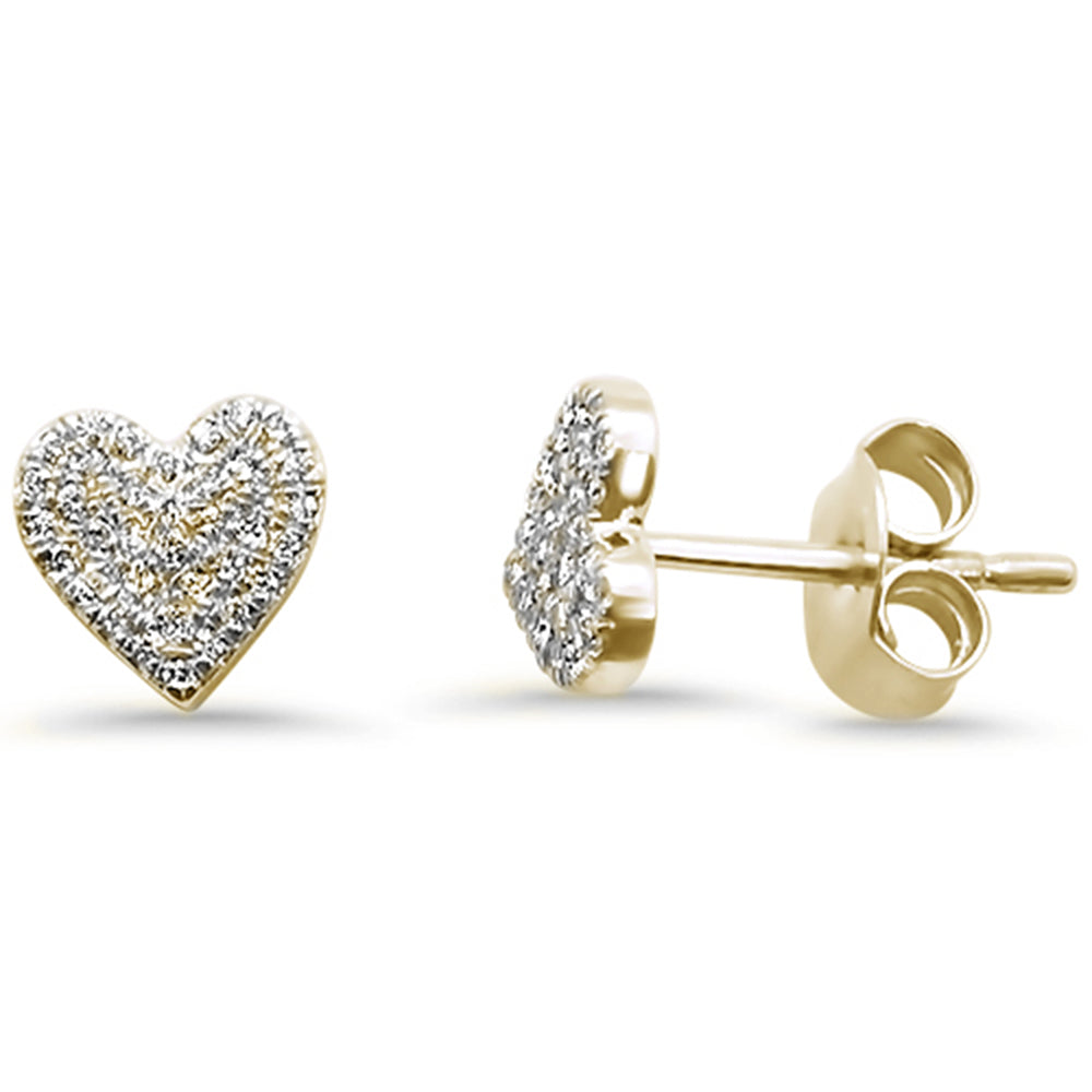 .21ct 14kt Yellow GOLD Heart Diamond Stud Earrings