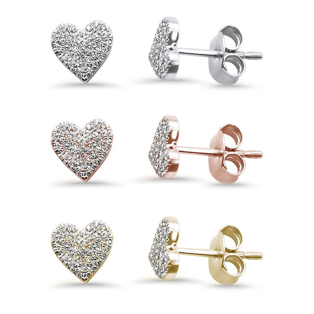 SPECIAL!  .15ct 14kt GOLD Heart Diamond Stud Earrings