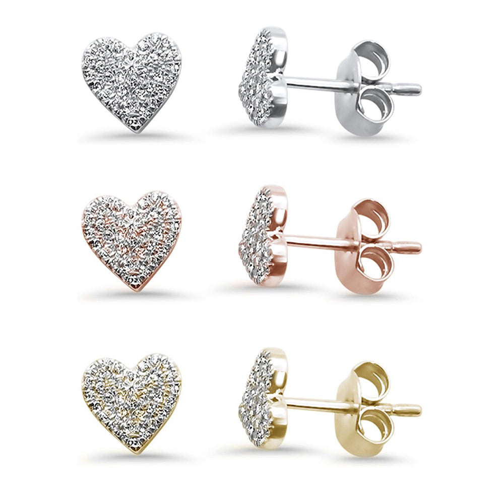 ''SPECIAL! .15ct 14kt Gold Heart Diamond Stud EARRINGS''