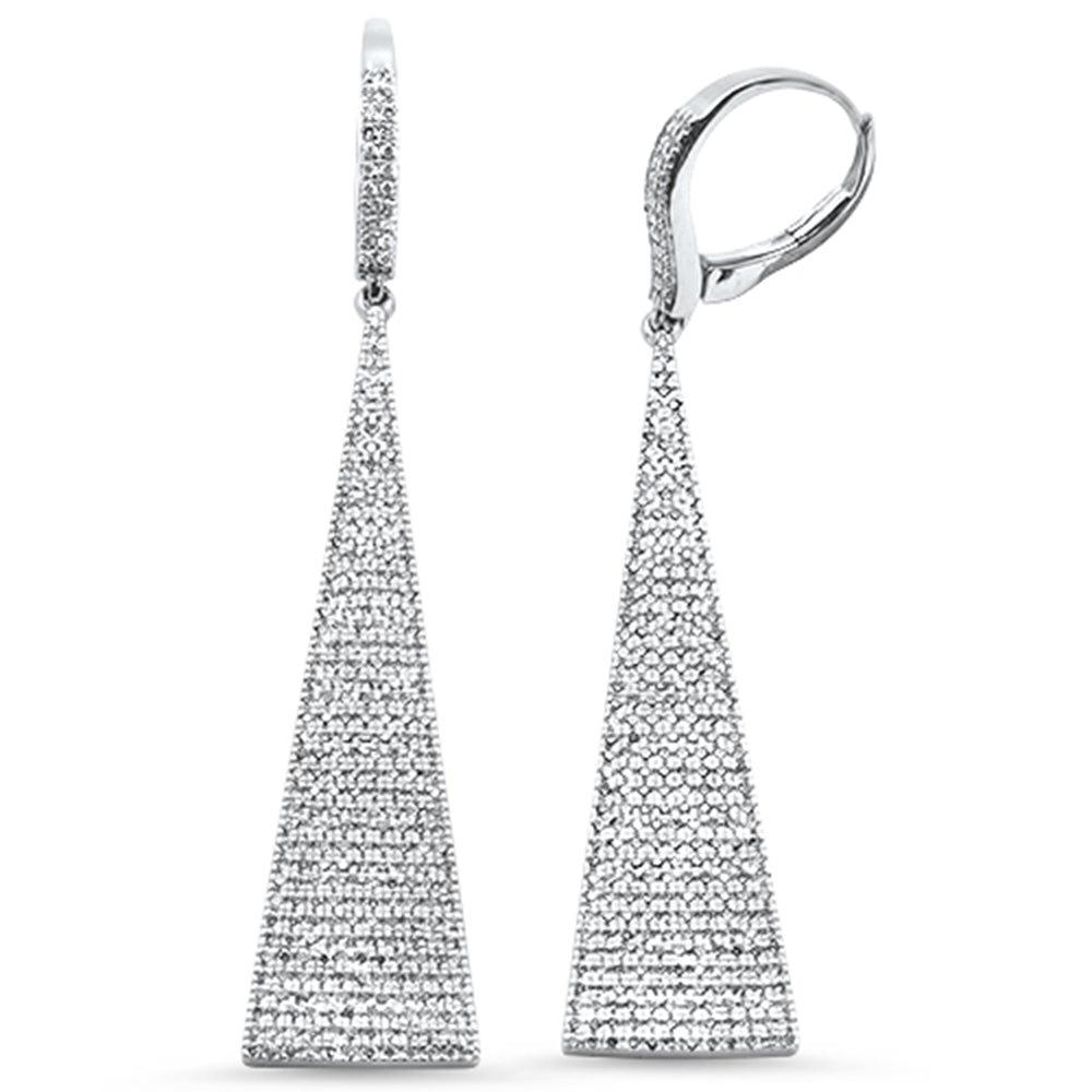 ''SPECIAL! 1.16ct 14kt White GOLD Trendy Abstract Shape Drop Dangle Earrings''