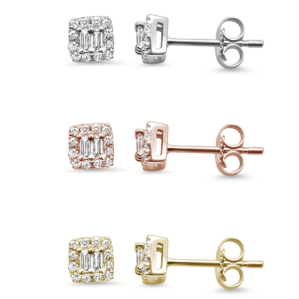 ''SPECIAL!  .20ct 14k Gold Diamond Square Shaped Stud EARRINGS''