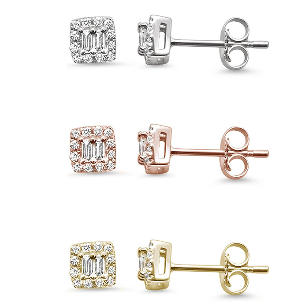 ''SPECIAL!  .20ct 14k GOLD Diamond Square Shaped Stud Earrings''