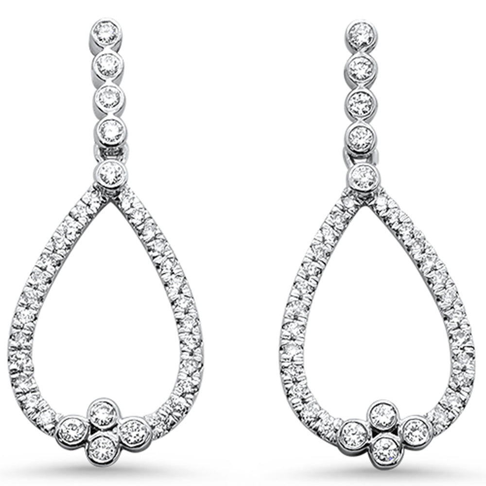 ''SPECIAL! .52ct 14kt White Gold Designer DIAMOND Tear drop Drop Dangle Earrings''