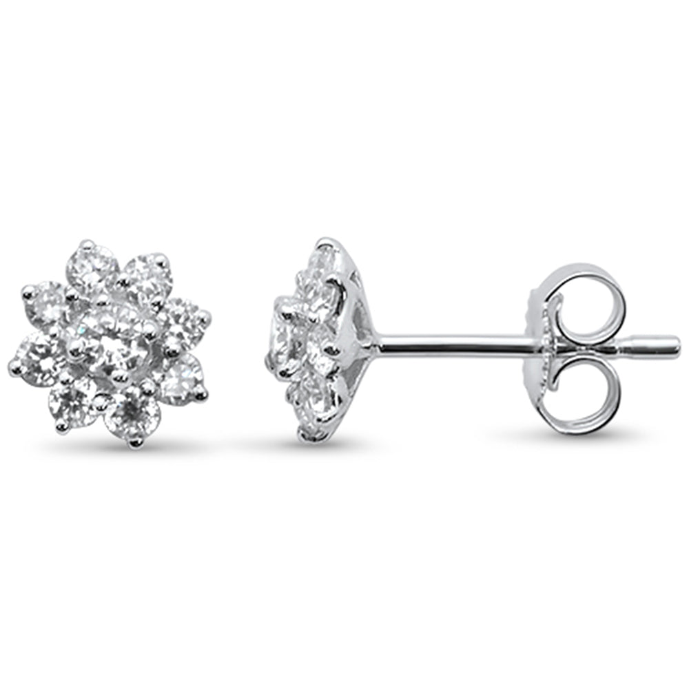 ''SPECIAL! .54ct 14kt White Gold Flower STUD Diamond EARRINGS''