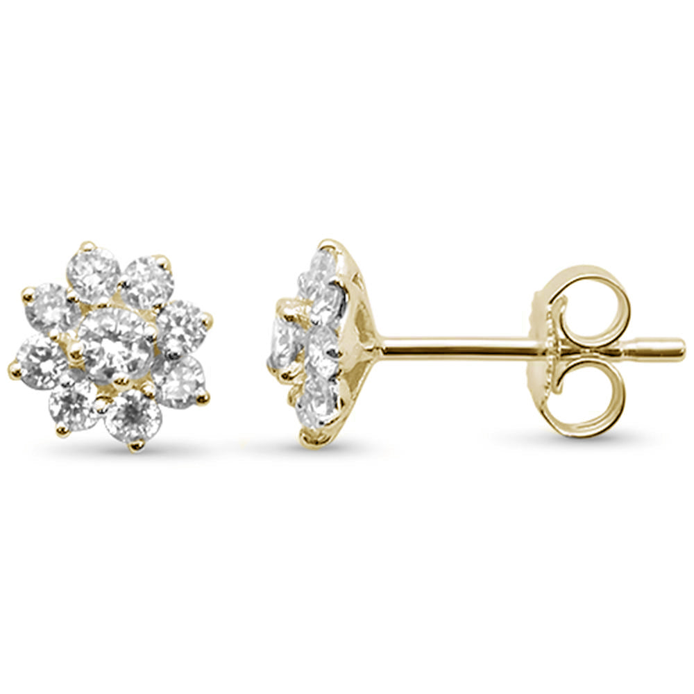 ''SPECIAL! .54ct G SI 14K Yellow Gold DIAMOND Flower Stud Earrings''