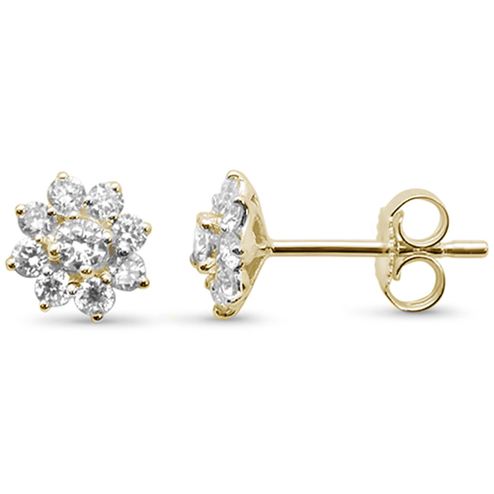 ''SPECIAL! .54ct G SI 14K Yellow Gold Diamond FLOWER Stud Earrings''