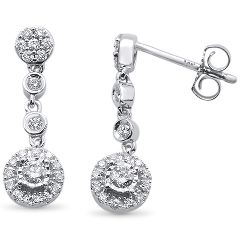 ''SPECIAL! .39ct 14k White Gold DIAMOND Drop Dangle Earrings''