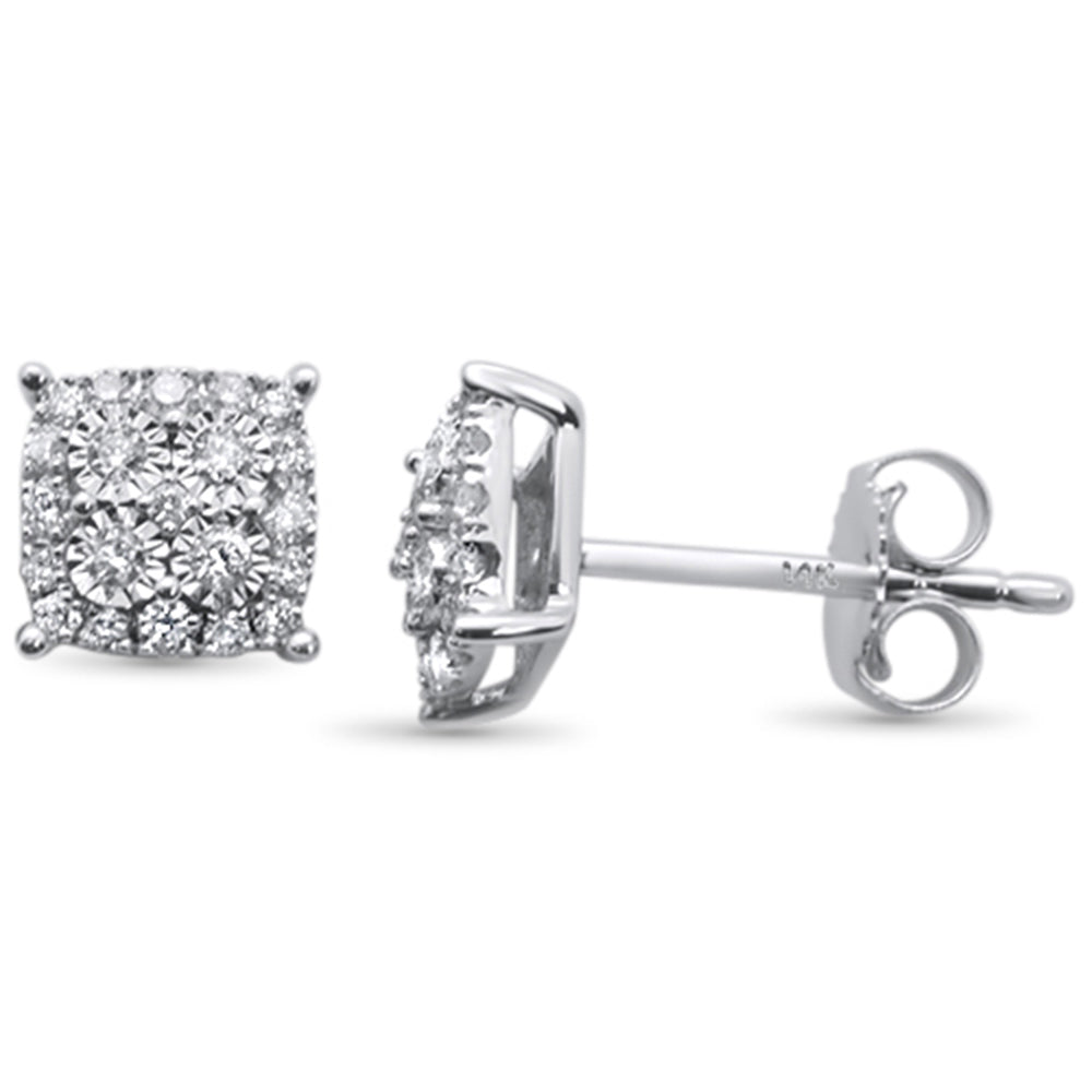 ''SPECIAL! .25ct 14k White Gold DIAMOND Square Shape Stud Earrings''