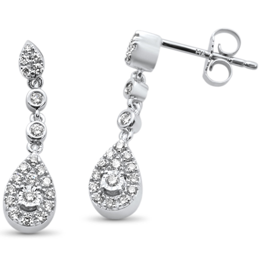 ''SPECIAL! .32ct 14k White Gold Pear Shape Diamond Drop DANGLE Earrings''