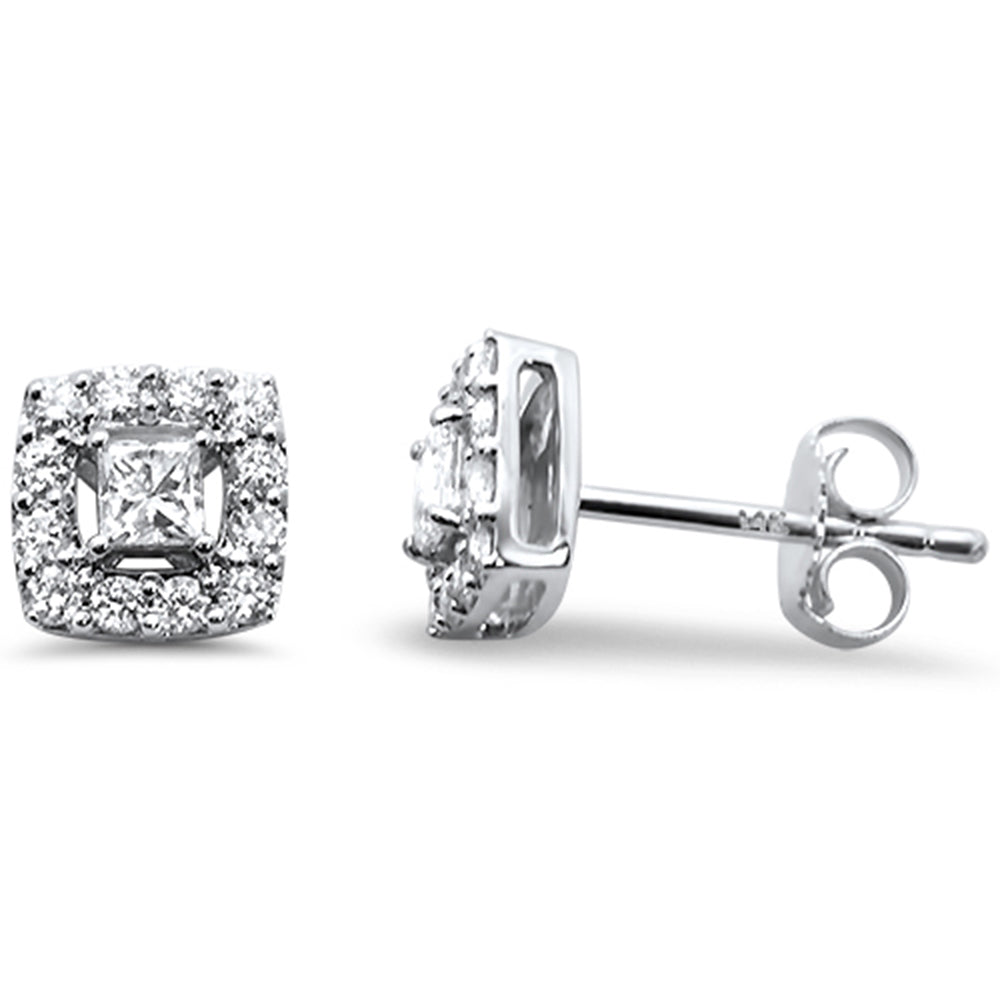 ''SPECIAL! .49ct 14k White GOLD Square Shape Diamond Stud Earrings''