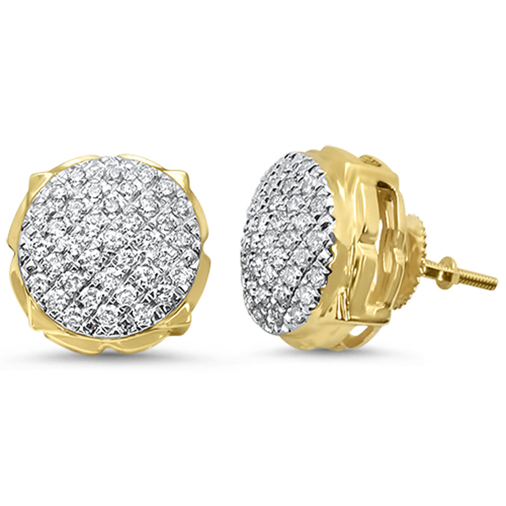 ''SPECIAL! .77ct 10k Yellow Gold Invisible Cluster DIAMOND Stud Earrings''