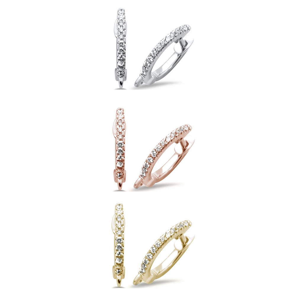 ''SPECIAL!.12ct  G SI 14k White GOLD Cute Diamond Hoop Earrings''