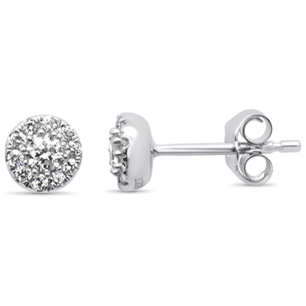 .32ct 14K White Gold Pave DIAMOND Stud Earrings