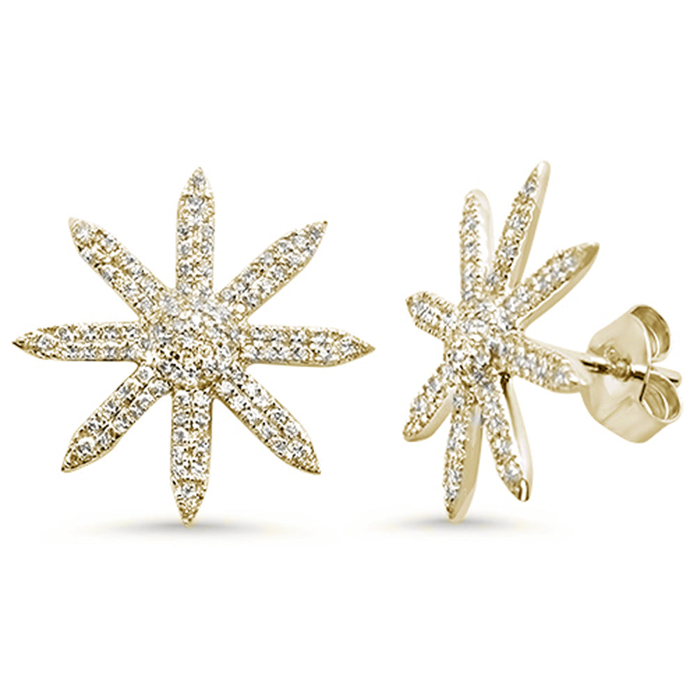 ''SPECIAL! .38ct 14K Yellow Gold Starburst Modern Diamond EARRINGS''