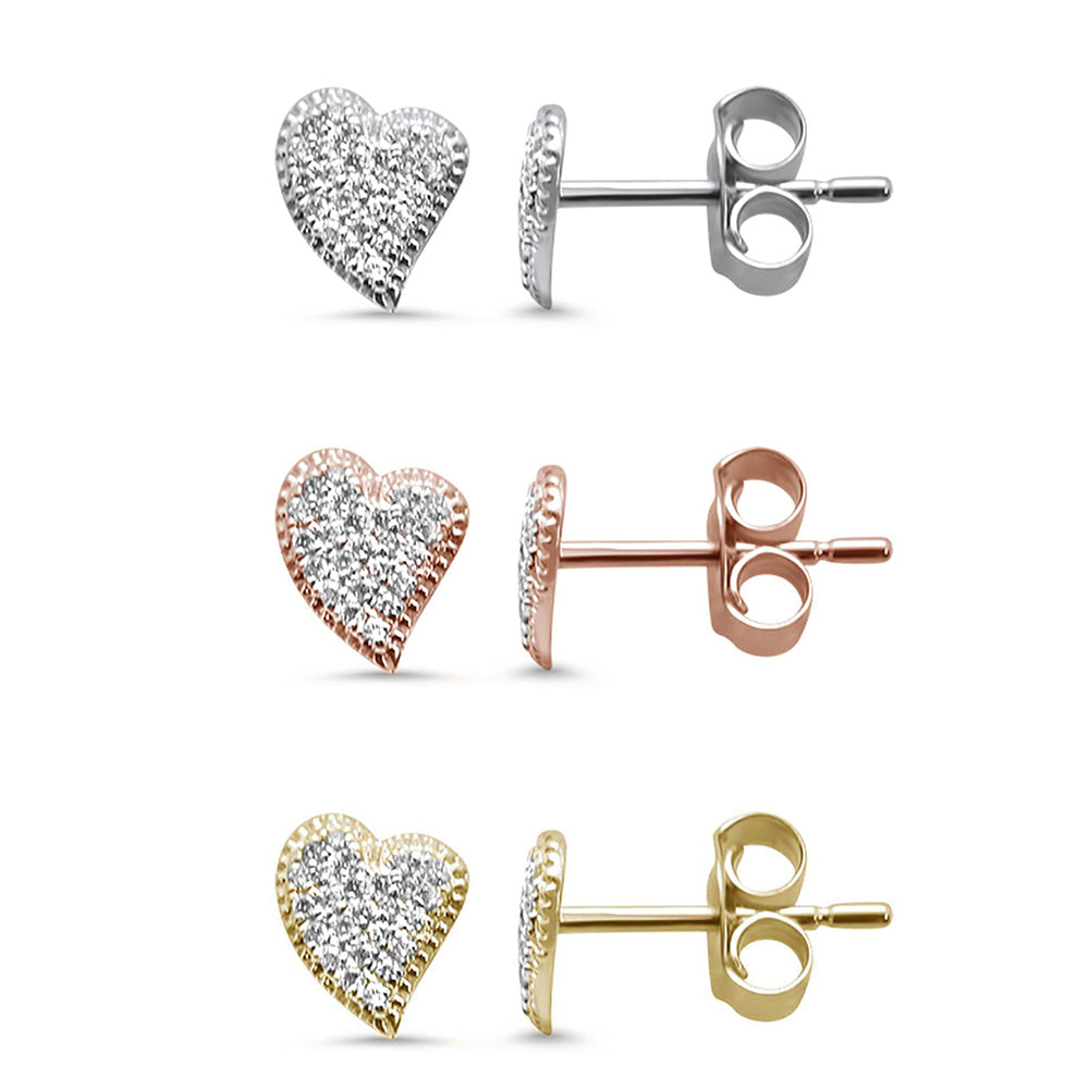 ''SPECIAL! .10ct 14KT GOLD Pave Heart Modern Diamond Earrings''