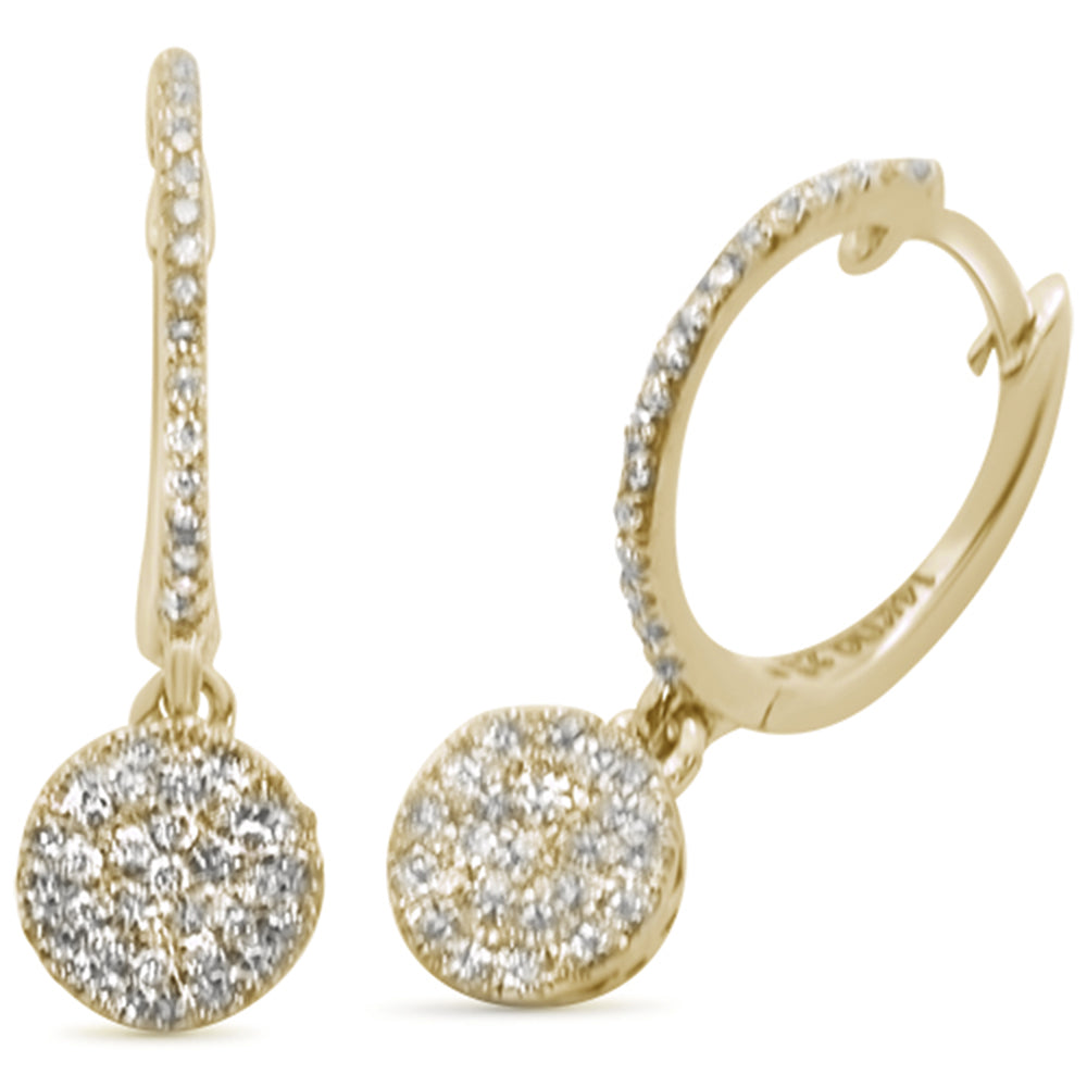 ''SPECIAL! .23ct 14K Yellow Gold Round Drop DANGLE Diamond Earrings''