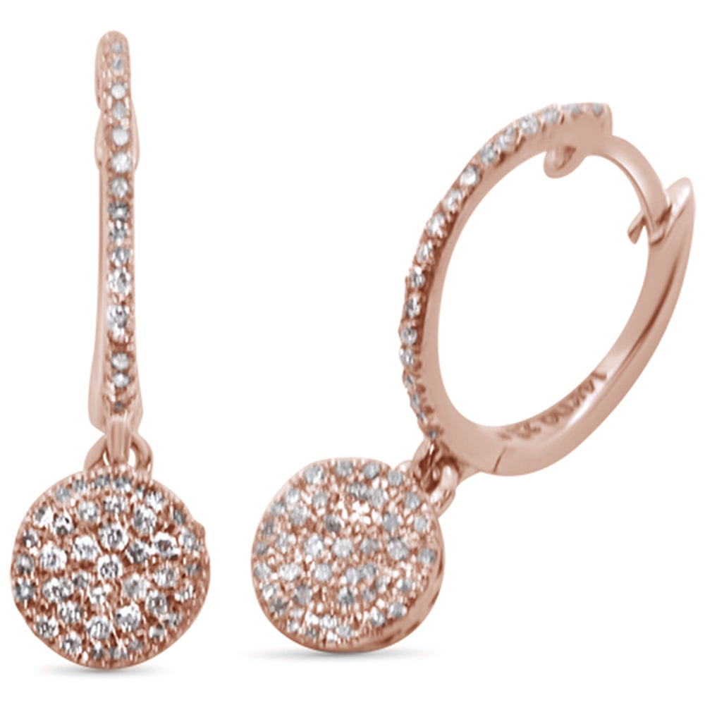 ''SPECIAL! .19ct 14K Rose GOLD Round Drop Dangle Diamond Earrings''