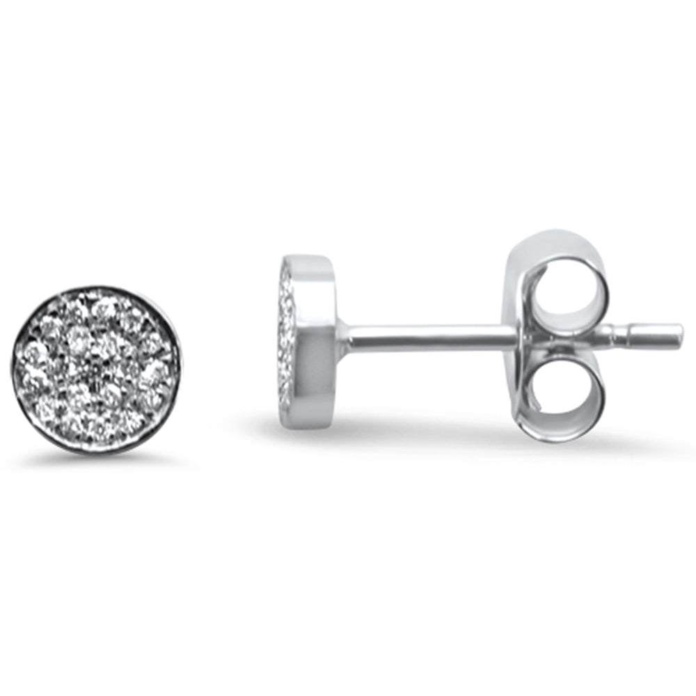 .07ct 14k White GOLD Hexagon Shaped Diamond Stud Earrings