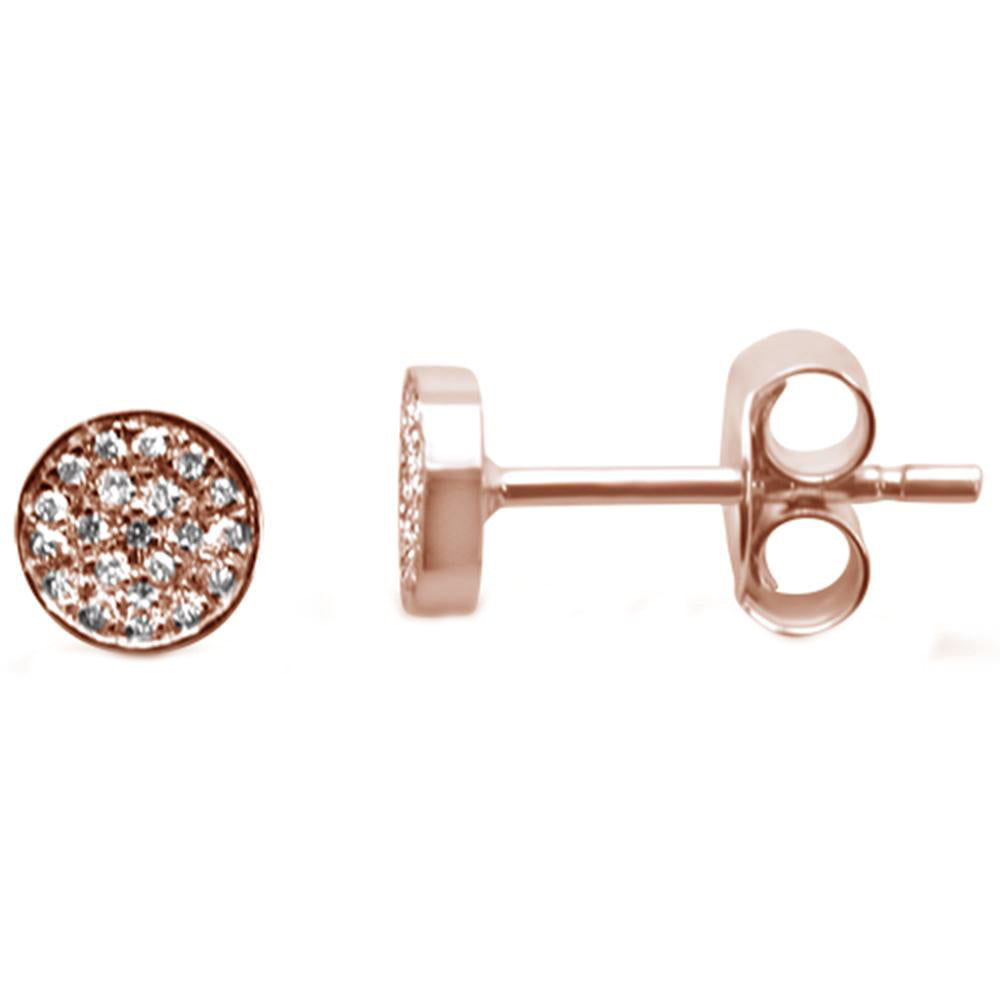 .07ct 14k Rose Gold Hexagon Shaped Diamond Stud EARRINGS