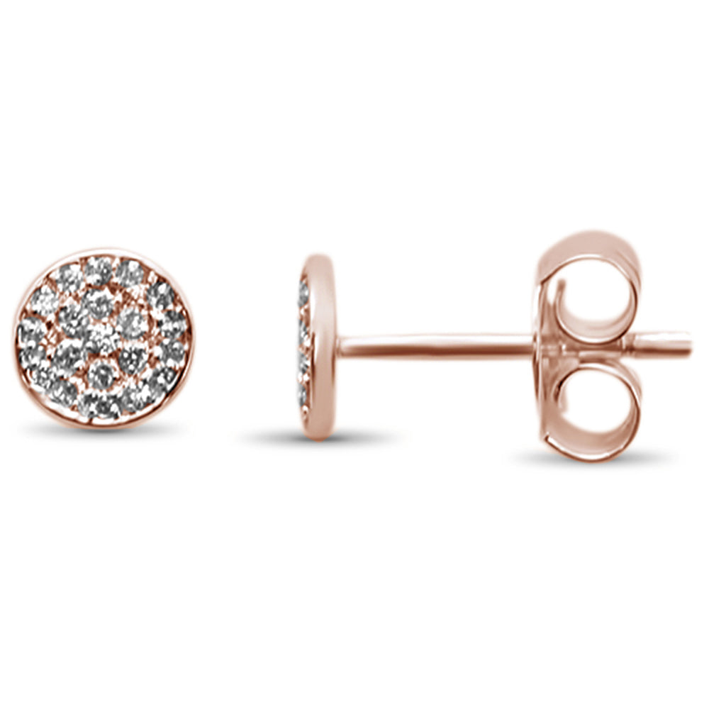 .10ct 14KT Rose Gold Trendy Micro Pave Round Diamond Stud EARRINGS