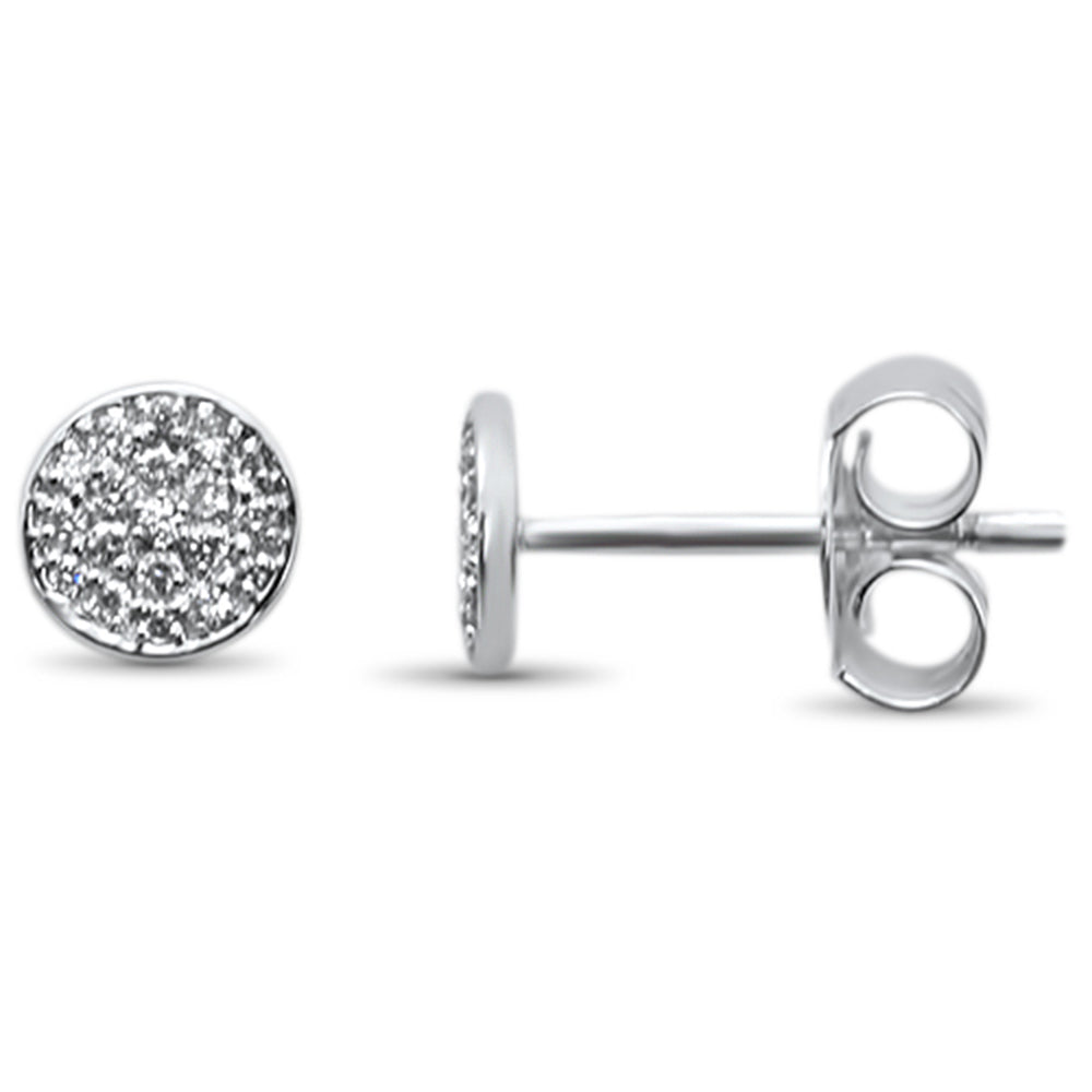 .10ct 14KT White GOLD Trendy Micro Pave Round Diamond Stud Earrings