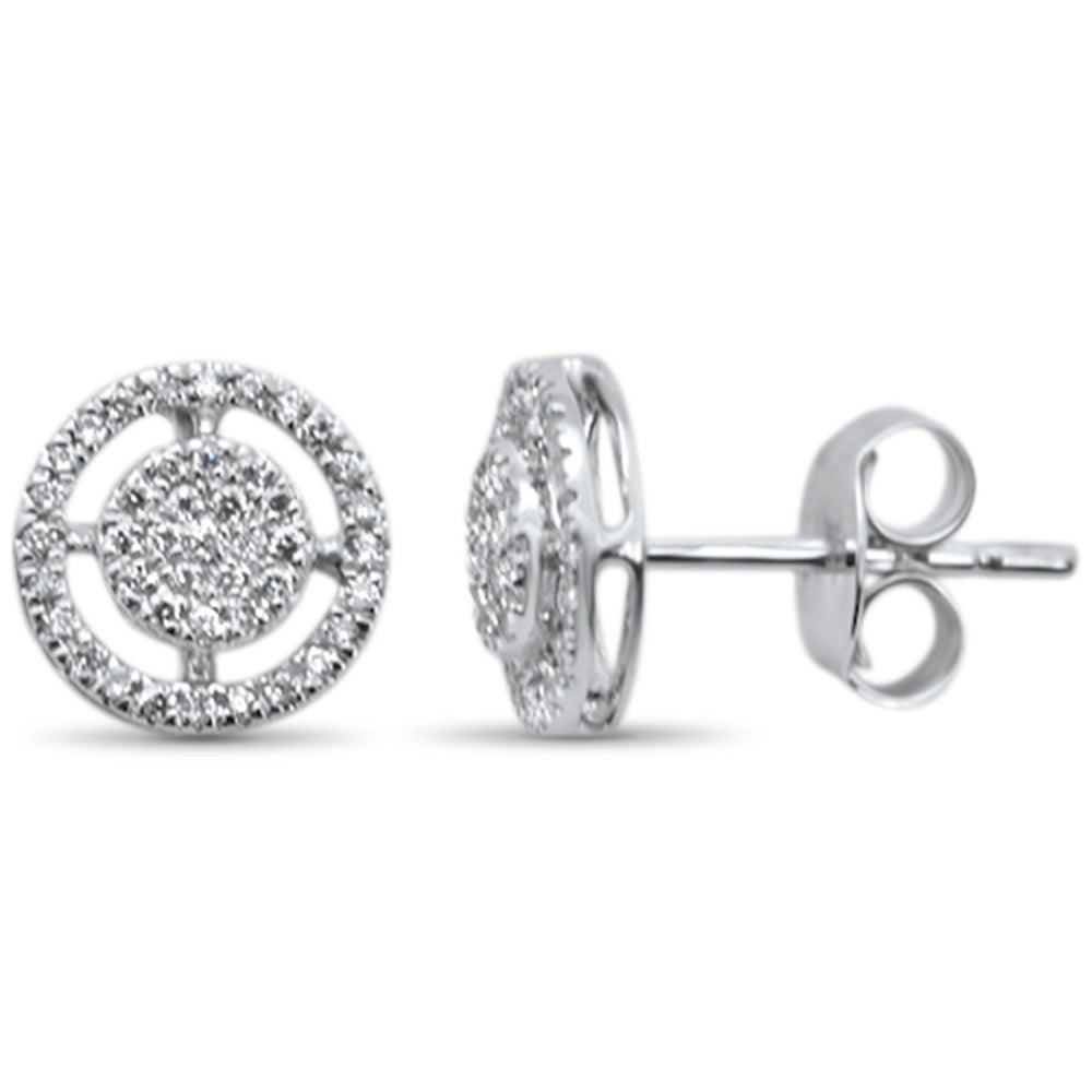 .14ct 14KT White Gold Round DIAMOND Stud Earrings