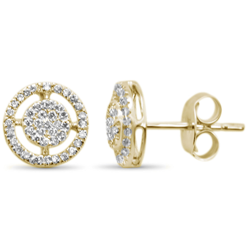 .14ct 14KT Yellow Gold Round DIAMOND Stud Earrings