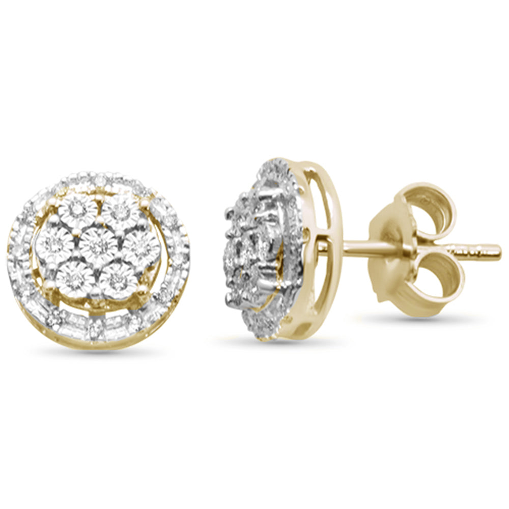 .15ct 10K Yellow Gold Diamond Round STUD EARRINGS