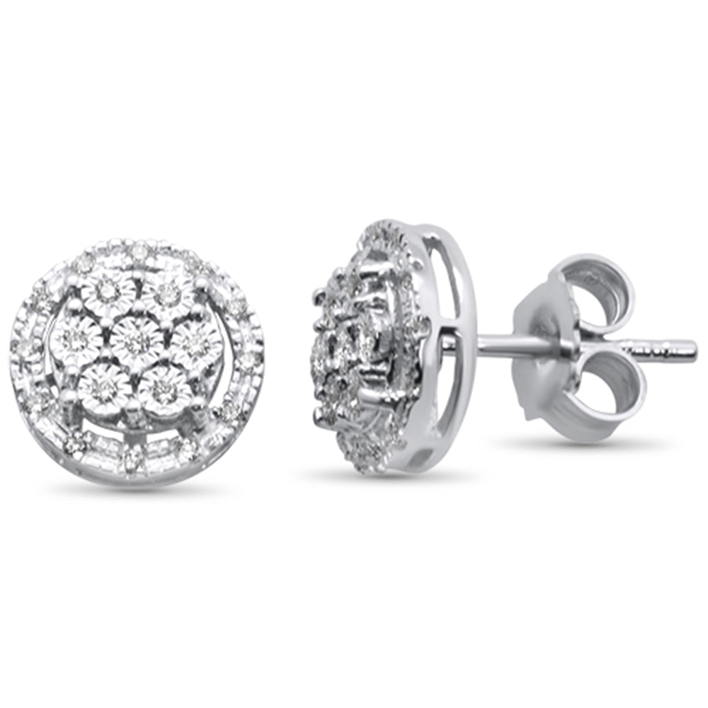 .15ct 10K White Gold Diamond Round Stud EARRINGS