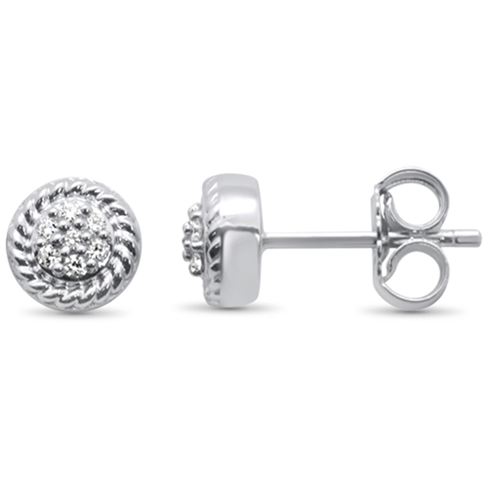 .10ct 10K White GOLD Diamond Round Stud Earrings